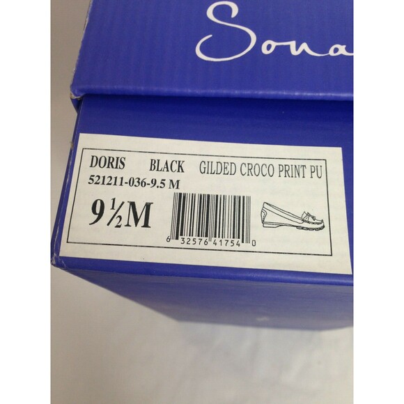 Kohls Sonata Doris Loafers Black Gilded Croco Print Flats Driving Shoes 9.5 $59 - Picture 9 of 9